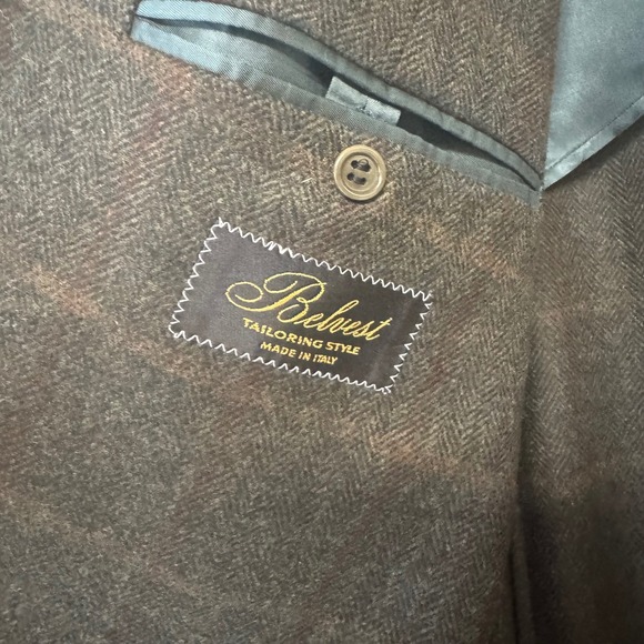 Belvest Wool Cashmere Green Plaid Blazer Sport Coat US 44 IT 54 - Picture 4 of 8